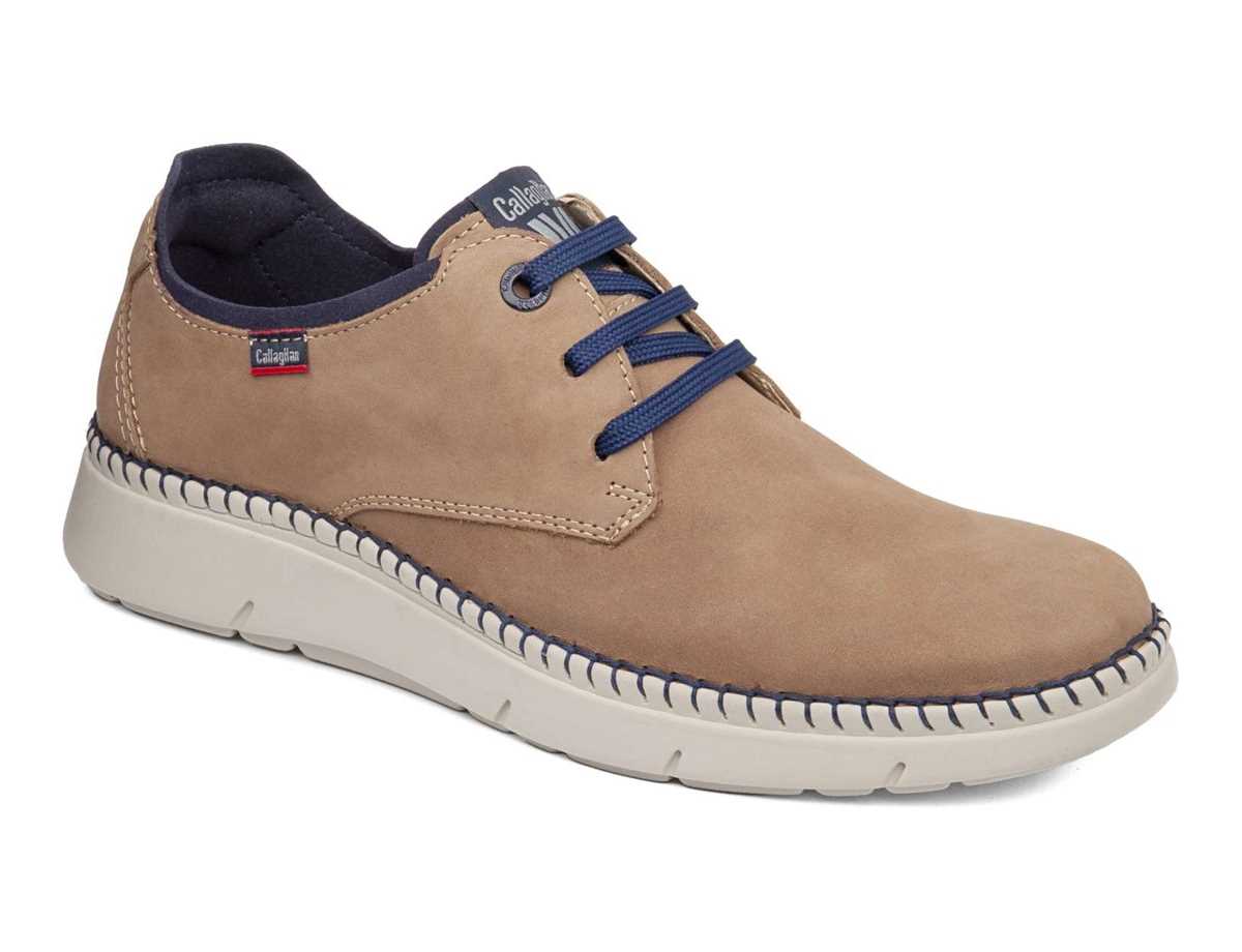 Scarpe Stringate Callaghan 53500 Circular Uomo Beige Blu | VHF8549NY