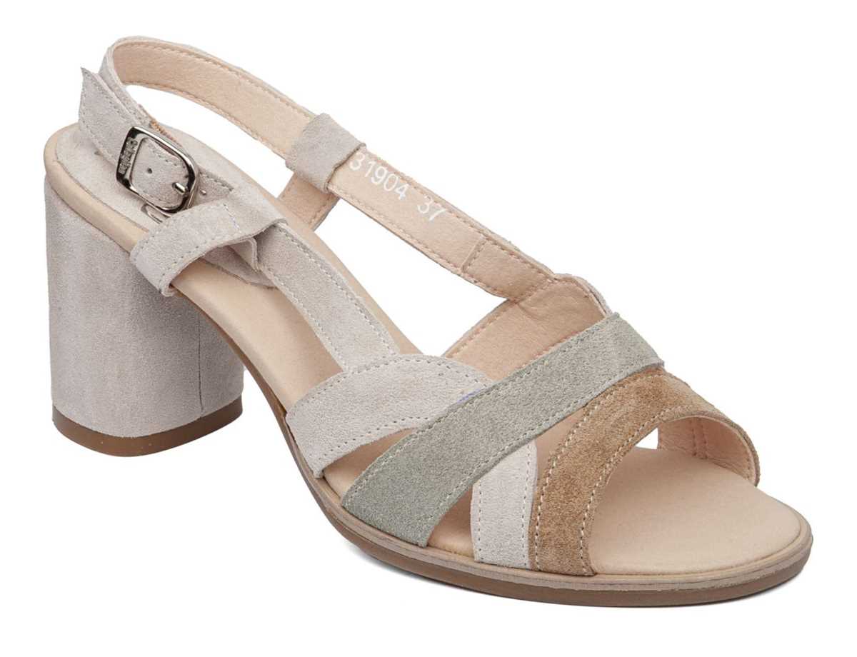 Sandali con Tacco Callaghan 31904 Kanji Donna Beige Verdi Bianche | KVY9542PR