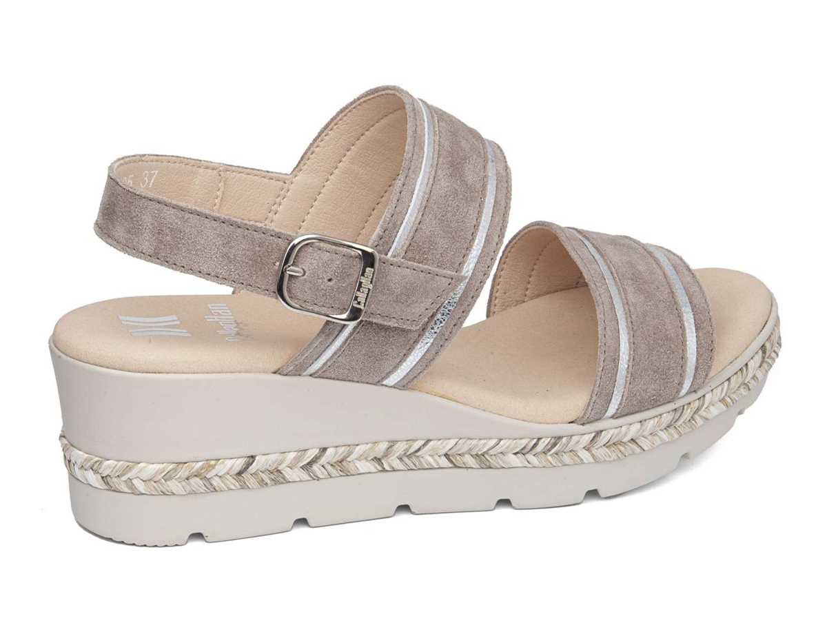 Sandali con Zeppa Callaghan 29805 Mara Donna Beige Argento | SIV2292WR