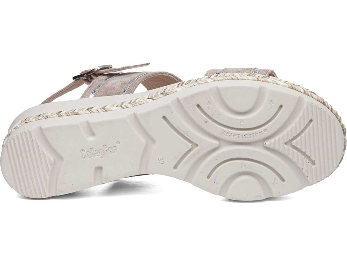 Sandali con Zeppa Callaghan 29805 Mara Donna Beige Argento | SIV2292WR