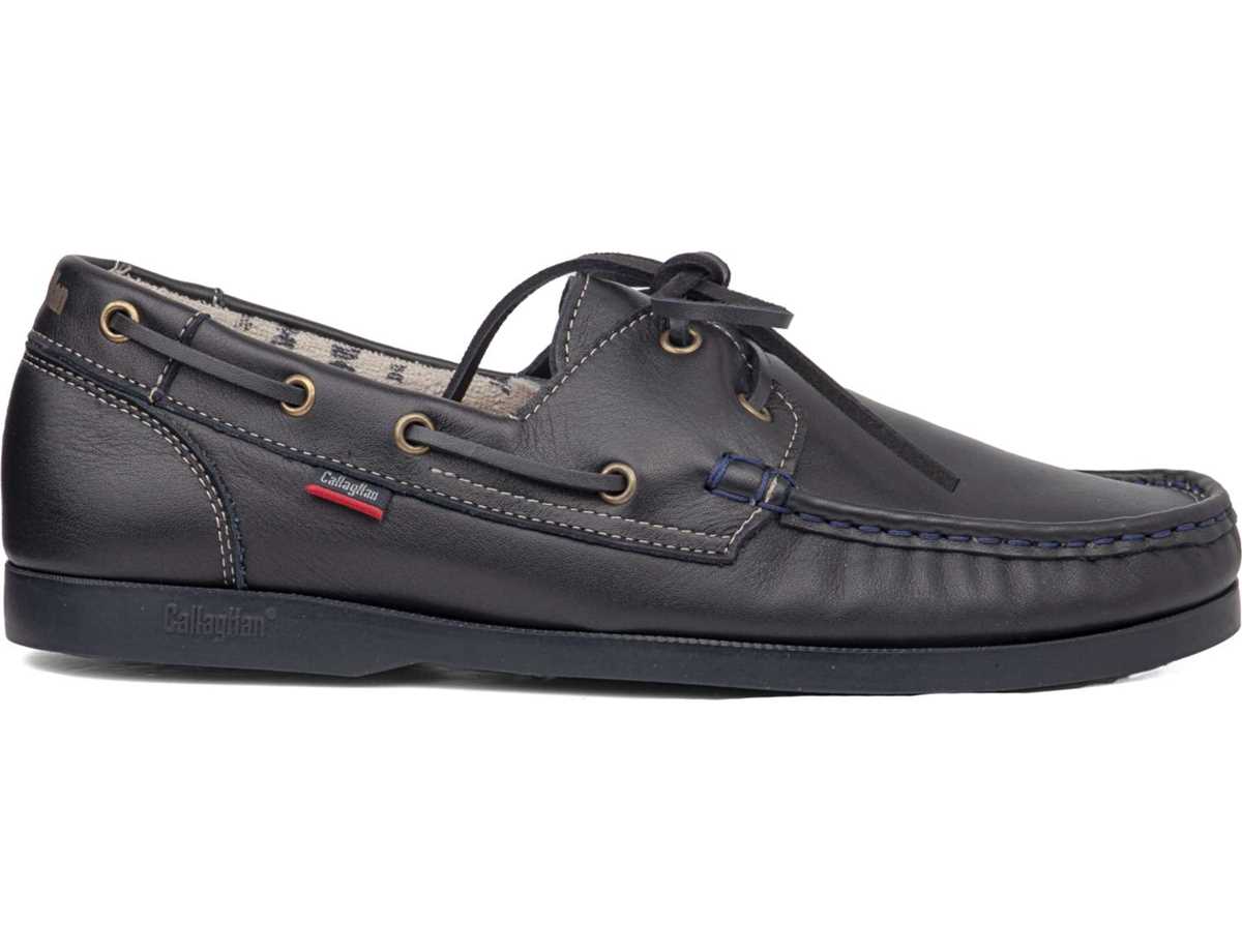 Scarpe Barca Callaghan 51604 Yate Uomo Nere Blu | ZMH2959UC