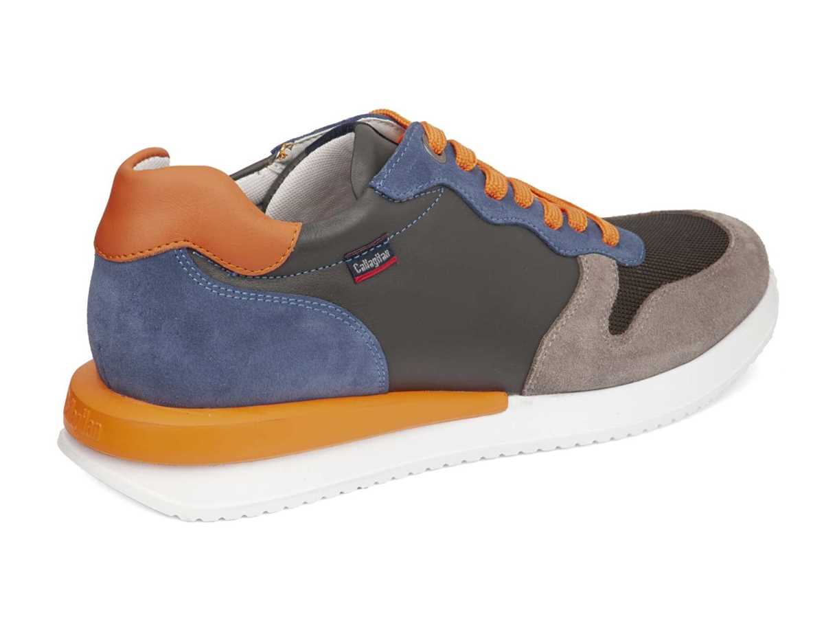 Scarpe Da Ginnastica Callaghan 51103 Moses Uomo Grigie Blu Arancioni | JLO687JD