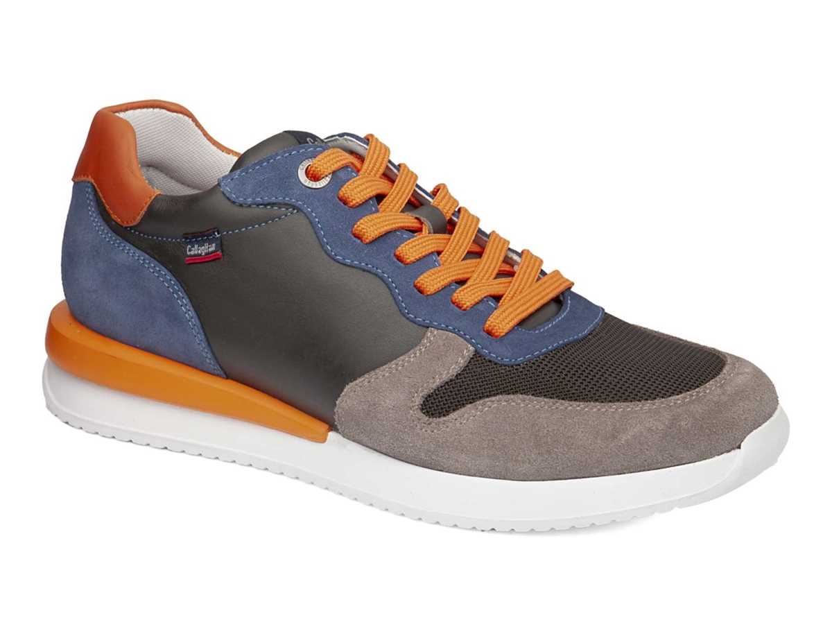 Scarpe Da Ginnastica Callaghan 51103 Moses Uomo Grigie Blu Arancioni | JLO687JD