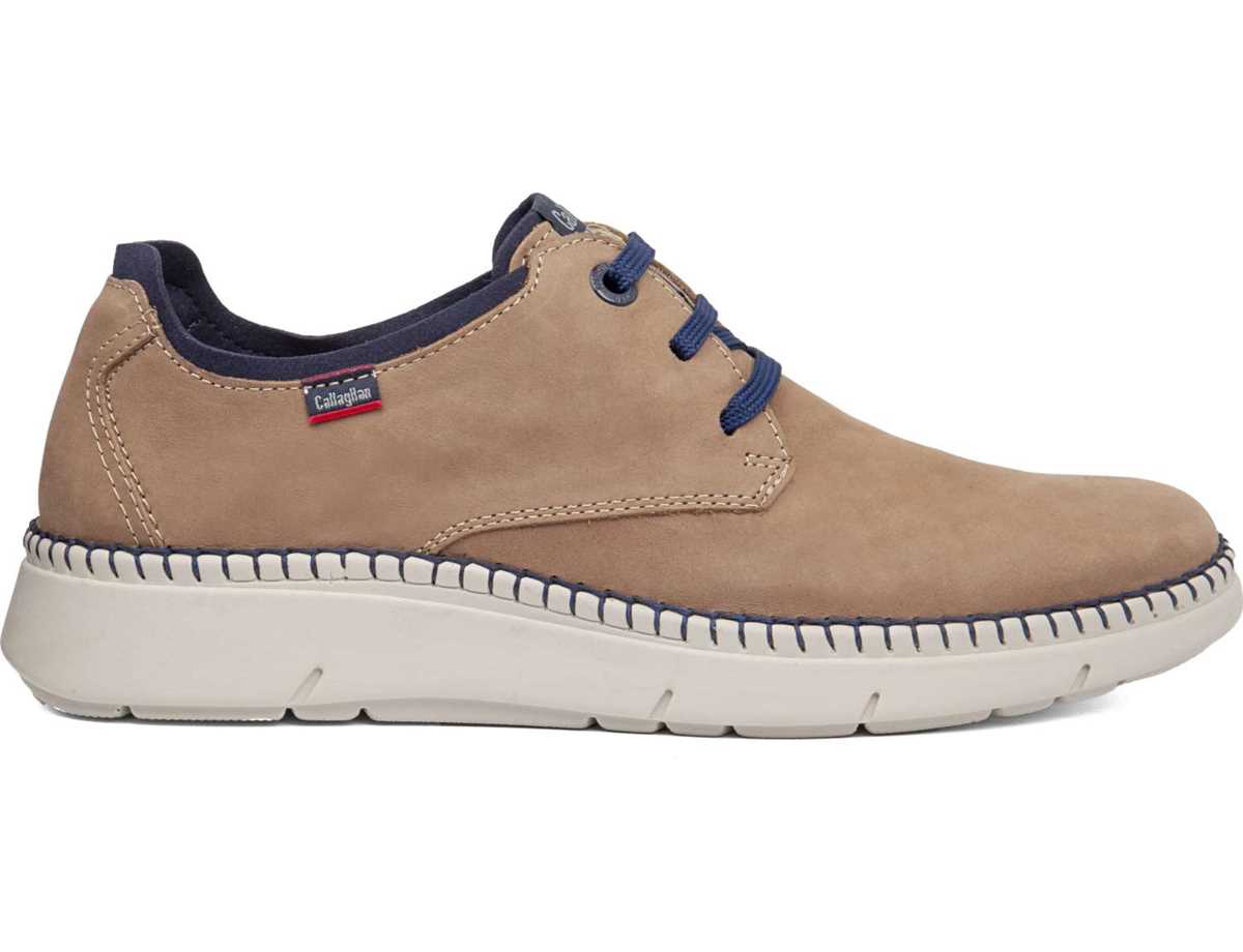 Scarpe Stringate Callaghan 53500 Circular Uomo Beige Blu | VHF8549NY