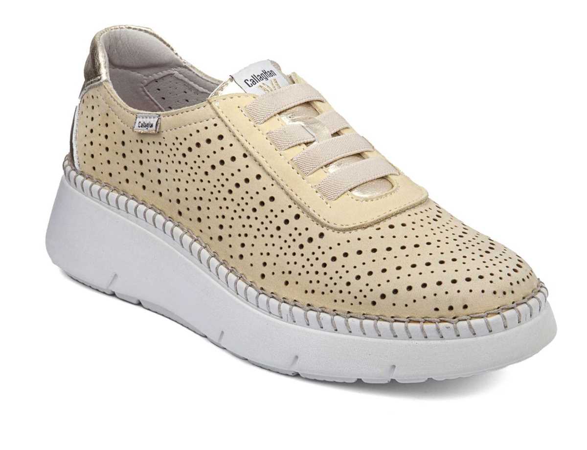 Scarpe da Ginnastica con Plateau Callaghan 53600 Circular Sra. Donna Gialle Beige | GVR3941TG