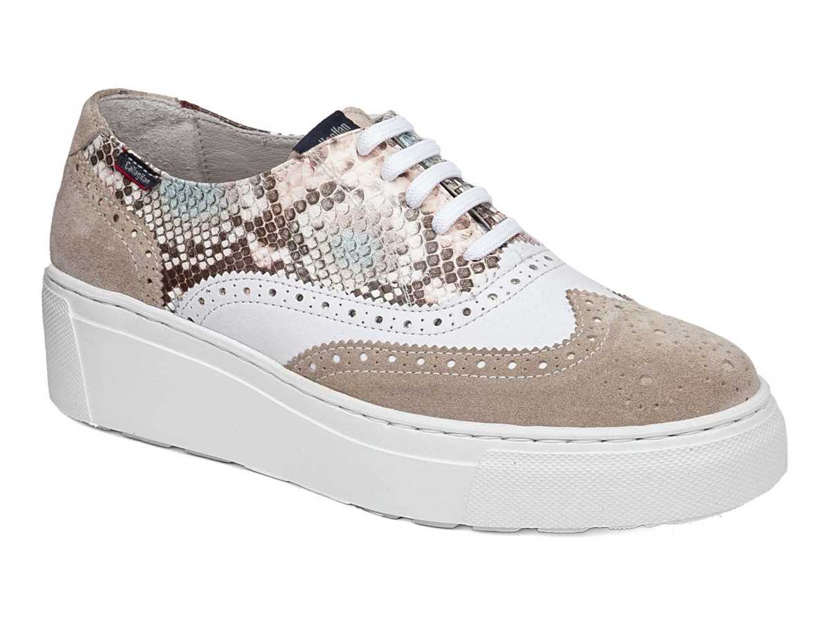 Scarpe da Ginnastica con Plateau Callaghan 14926 Moon Line Donna Beige Bianche | QDD3512CY